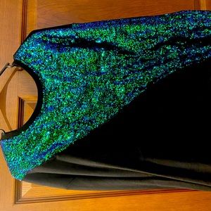 Long sleeve sequin shirt